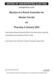 Notice of Uncontested Election